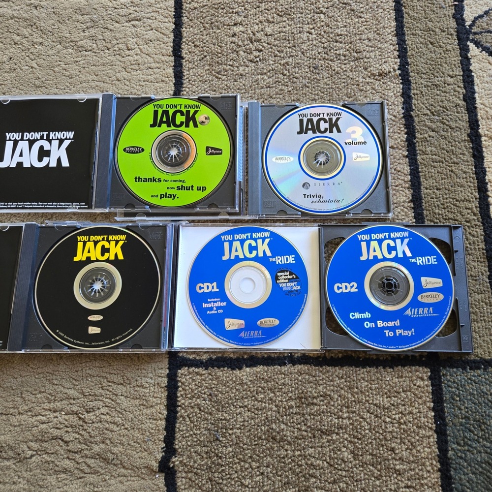 You Don't Know Jack PC Game Bundle Original Vol 2 3 4 The Ride Sierra Trivia Lot